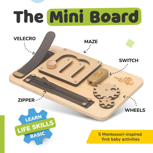 deMoca Busy Board for 1 Year Old - Montessori Sensory Toy for Toddlers with Educational Activities for 1-2 Years Old,