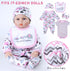 10Pcs 17-22 inch Set Reborn Baby Doll Clothes with Bassinet Blanket Diaper fit Reborn Dolls Cute Pink Baby Doll Clothes