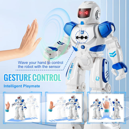 Programmable 3+ VEVOR RC Robot Toys for Kids, Gesture Sensing Remote Control Smart Robot, Interactive Walking Singing