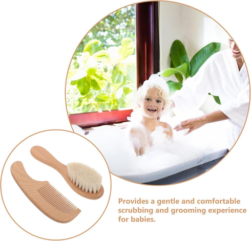 Set Soft Bristle Baby Hair Brush - Newborn Wash Kit