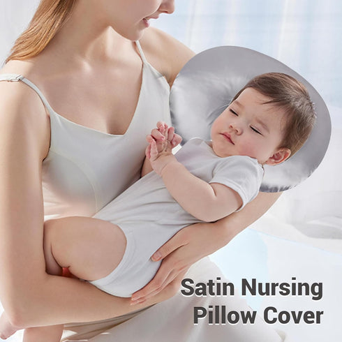 Masyrt Soft Satin Nursing Pillow Cover, Skin Friendly, Washable, Breathable, Breastfeeding Pillow Slipcover Compatible