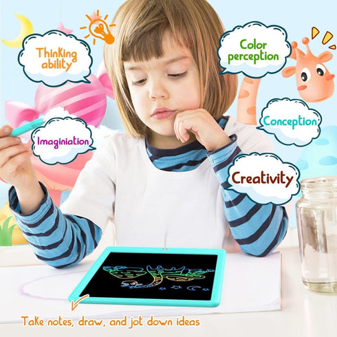 LCD Writing Tablet Doodle Board, 10.5 inch Colorful Drawing Pad, Electronic Drawing Tablet for Kids Ages 3-8