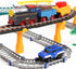 Vunrahsg Set 4-8 Set Playset 4 5 6 7 8+ Electric Train for Kids Ages with Train Tracks & Car Tracks Lights Up Bridge