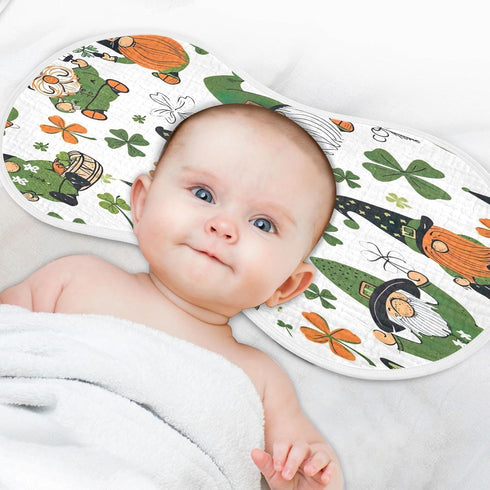 YETTASBIN St. Patrick's Day Gnome Muslin Baby Burp Cloth, Super Soft Absorbent Cotton Burp Rag Baby Bibs Feeding Cloth
