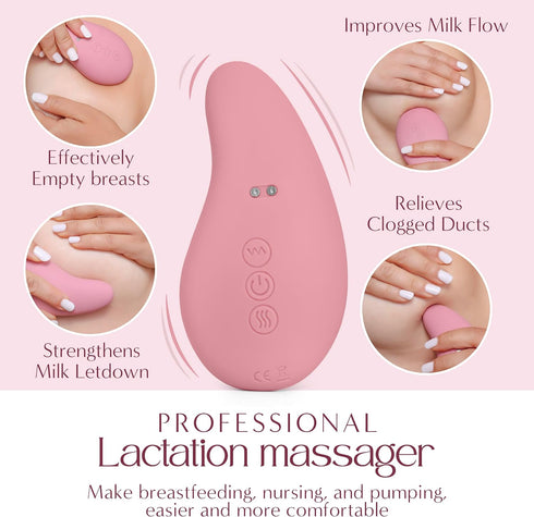Generic IDEALY - Lactation Massager- Breastfeeding Essentials Support Kit for Nursing Moms - Vibrating Lactation