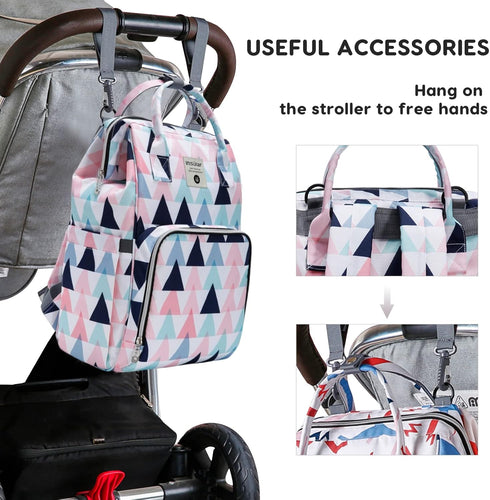 SONARIN Backpack,Travel Mommy Stylish Multifunctional Diaper Bag Nappy Changing Bag Bag with Changing Mat & Stroller