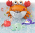 TUMAMA Baby Bath Toy - Bath Bubble Maker Machine with Music, 3 Bathtub Wind-Up Toys for Toddlers (Orange)