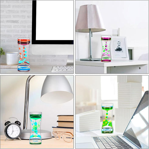 FKYTION Pack 10 (10 Pack, Liquid Motion Bubbler Timer of Great Desktop Colorful Hourglass Liquid Bubbler Small Calming