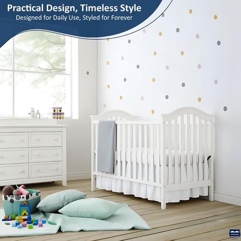 14" Cottingon Crib Bed Skirt for Nursery, Toddler Bedding Dust Ruffle, Brushed Microfiber Crib Skirt with Drop, Fits