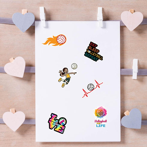 Volleyball Stickers, 100PCS Motivational Water Bottle Stickers for Kids, Vinyl Waterproof for Anywhere You Need