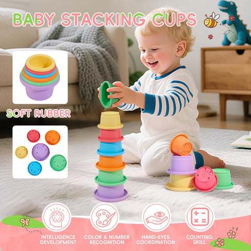 1-3 17PCS Set, 1+ Bath Toys for Kids Ages Fun and Easy-Grip Mold Free Baby and Toddler Bath Toys Interactive Flower