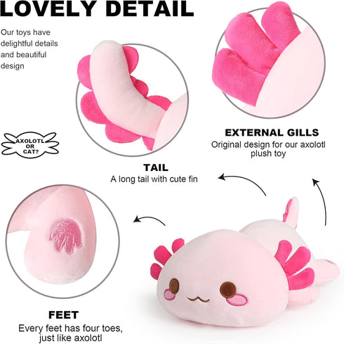 13 inch 13") Onsoyours Original Axolotl Plush Cute Stuffed Animal Soft Pillow Pink Kawaii Plush Toy Gift for Kids