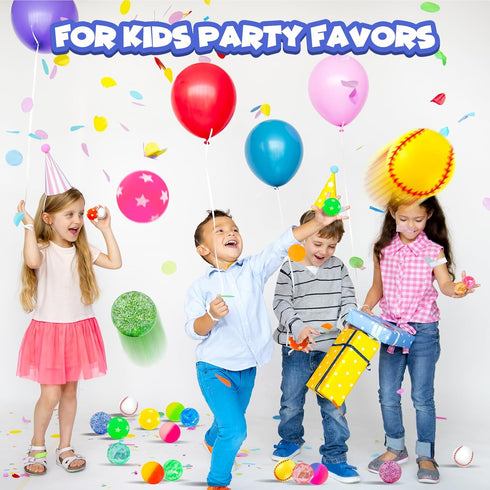 Assorted Bouncy Balls for Kids - Bouncy Toys for Party Favors, Birthdays, Classroom Prizes