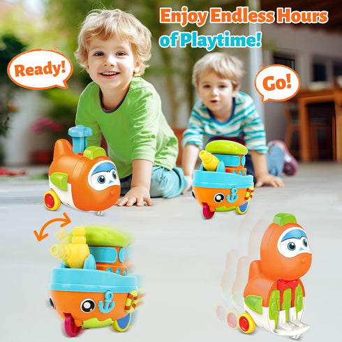1 1-3, 6-9-12-18 Set, 1-2 Toddler Toys for Year Old Boy, Press to Go Car Toys for Toddlers Learning Baby toy Months
