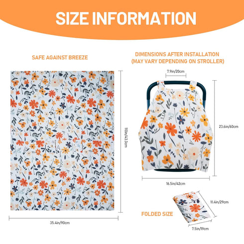 80S Summer, Muslin Car Seat Cover for Babies - Soft & Breathable Infant Carrier Canopy, Lightweight Sunshade