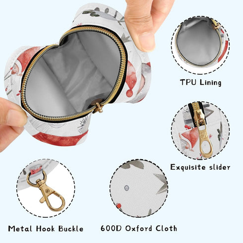 YETTASBIN Christmas Santa Claus Portable Pacifier Holder Case with Metal Hook Buckle & Zipper for Diaper Bag
