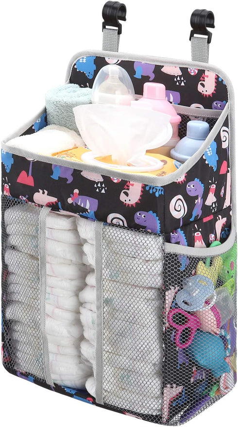 Accmor Hanging Baby Diaper Caddy Organizer, Diaper Stacker for Changing Table, Crib, Playard, Black