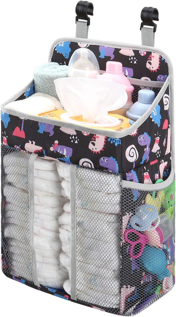 Accmor Hanging Baby Diaper Caddy Organizer, Diaper Stacker for Changing Table, Crib, Playard, Black
