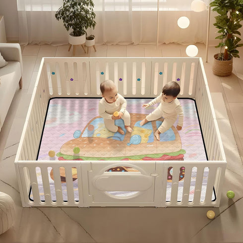 siphylline Cozy 50'' 50'' Funny Food Car Cartoon Cute Foldable Baby Activity Play Mat for Floor Breathable Playroom