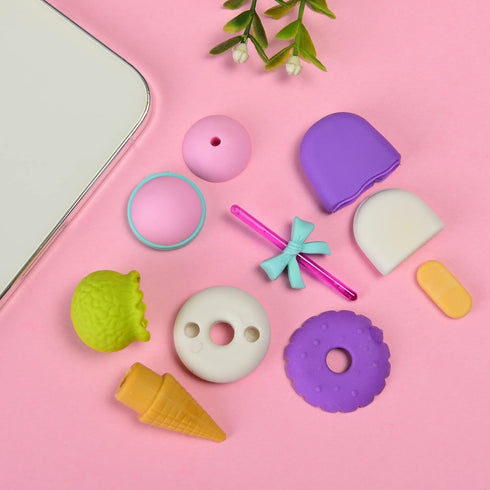 Food Erasers for Kids – 16 Pcs 3D Cute Mini Ice Cream Donut Take Apart Erasers, Fun Puzzle Desk Pet Erasers