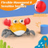 Crawling Crab Baby Toy, Tummy Time Toy for Toddler & Newborn, Light-Up Walking Dancing Moving Crab with Music & Obstacle Avoidance, Infant Rechargeable Sensory Development Gift Orange