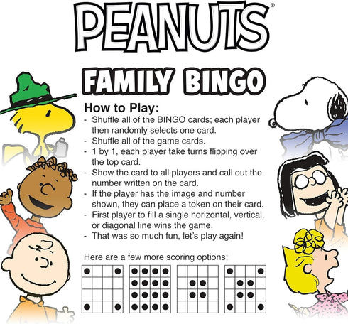 AQUARIUS Peanuts Family Bingo Game