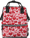 ZSUUGJ Red Heart Printed Diaper Bag Backpack Baby Bag Multi Function Baby Changing