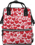 ZSUUGJ Red Heart Printed Diaper Bag Backpack Baby Bag Multi Function Baby Changing