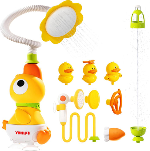 FIRRLUCO Baby Bath Toys, Baby Bath Shower Head for Bathtub with 4 Adjustable