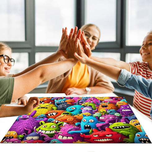 Jigsaw Puzzles for Adults, 1000 Piece Crazy Colorful Monsters Puzzle