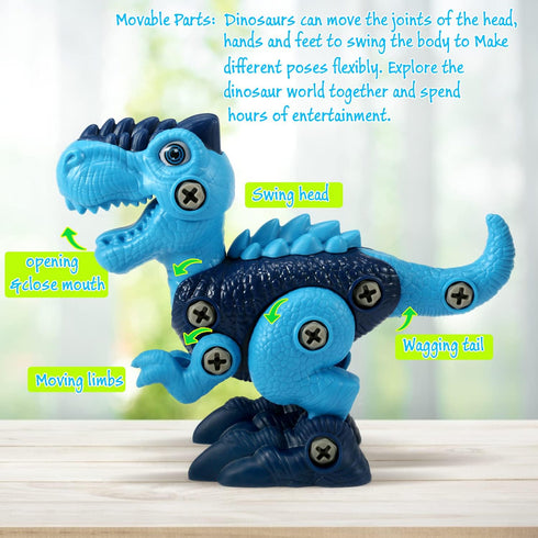 3-5, Set, 3 4 5 6 7 8 Dinosaur STEM Toys for Kids Take Apart Dinosaur Toys with Electric Drill, Educational Building