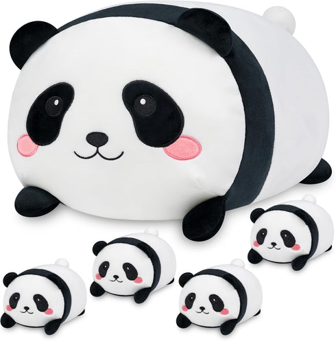 Panda Plush, Stuffed Animal Set with 4 Baby Pandas, Soft Stuffed Toy