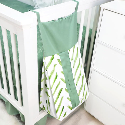Set, 4-Piece Set, Set, Green Leaf Crib Bedding Baby Boy Bedding Neutral Nursery Bedding Fitted Crib Sheet, Crib Skirt
