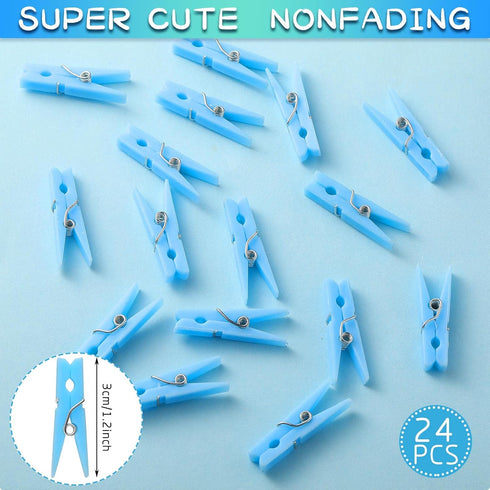 48 24 24 Tondiamo Pieces Baby Pacifiers Party Favors with Plastic Pacifiers and Mini Clothes Pins Transparent Baby