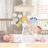 3-Mode Dinosaur Crib Mobile Beige Dino Baby Crib Mobile with Music Box, Nursery Mobile with Triceratops, T-Rex
