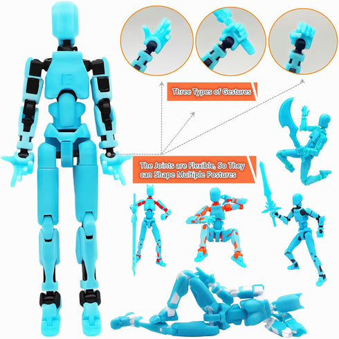 masijssa 13 T13 3D Set Dummy 13 Titan Action Figures (Grow in The Dark Blue) Action Figure Already Assembled Robot Nova