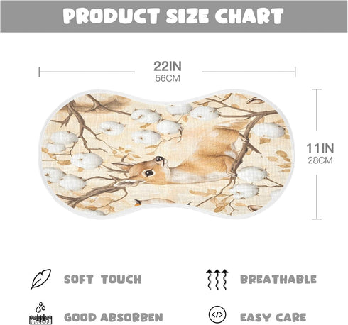 YETTASBIN Watercolor Deer Muslin Baby Burp Cloth, Super Soft Absorbent Cotton Burp Rag Baby Bibs Feeding Cloth