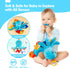 0-6 4 hahaland Baby Toys Months - Car Seat Toys Octopus Toy with Pulling Cords, Squeaky, Crinkle, Rattle, Mirror