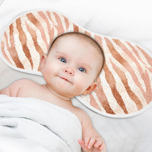 tplaotee 22x11in Pastel Brown Zebras Cotton Soft Burp Cloths Soft and Absorbent? Baby wash Cloth for Gender Neutral