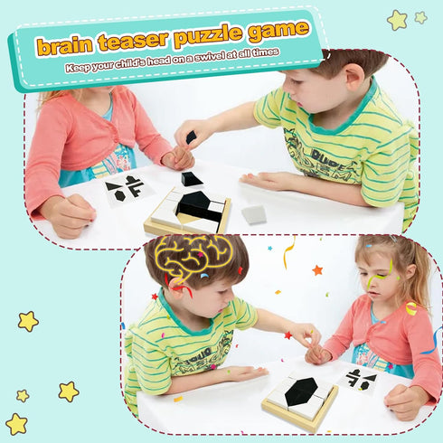 Generic 3D 120 Hidden Blocks Puzzle with Challenge Cards - Brain Teaser Logic Game for Kids Adults, Spatial Thinking