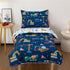 4 Set NTBED Pieces Construction Truck Toddler Bedding for Baby Boys, Flags Vehicles Excavator Cars Printed, Includes