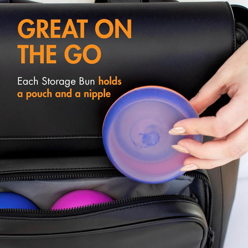 3 Count Boon Nursh Storage Buns - Baby Bottle Organizer & Storage - Holds Bottles, Pouches, Nipples & Pacifiers - Color