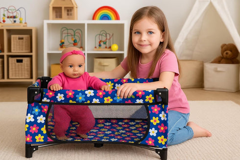 Set, Pack 20" Baby Doll Crib Toy n Play Bassinet Blanket & Carry Bag for Baby Doll Playpen Fits up to Doll | Allows
