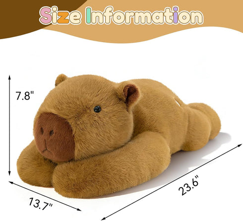 24" 3.3 lb QUIRAI Weighted Stuffed Animals Capybara Plush, | Capybara Stuffed Animal, Pillowfort Weighted Plush Animals