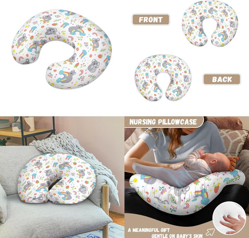 Sarogrorin 0-12 Set 2PCS Rainbows Koalas Newborn Lounger Cover for Months Fitted Baby Bassinet Sheets Flowers