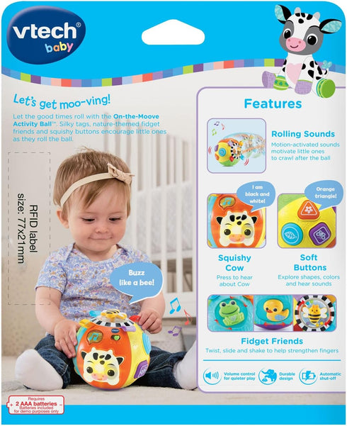 VTech On-the-Moove Activity Ball for Babies - Textured Orange Toy