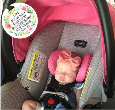 Cute Flower Tag - I'm Cute and Cuddly As Can Be but Please Wash Your Hands Before Touching Me (Baby Safety No Touching