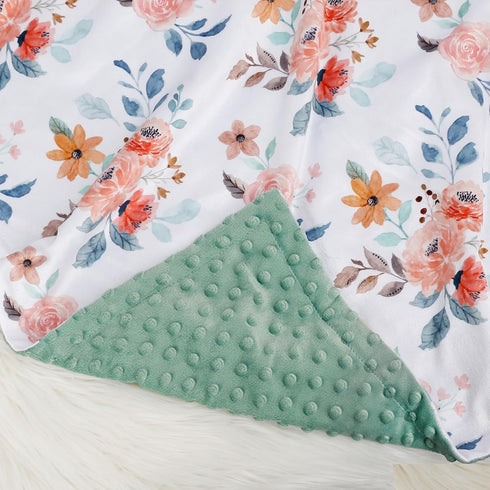 BORITAR Baby Blankets, Super Soft Plush Mink Fabric for Boys & Girls, 30 x 40 Inch Floral Receiving Blankets