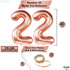 KatchOn, Rose Gold 22 Number Balloons - 40 Inch Foil Number Balloon for 22 Birthday Party Decorations