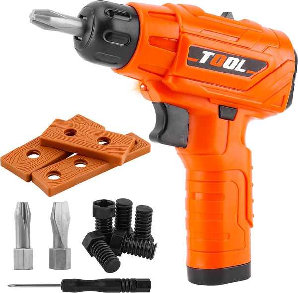 PANPAPA Toy Drill Set for Toddlers 1-3,Electric Power Kids Drill and Screw Set,Kids